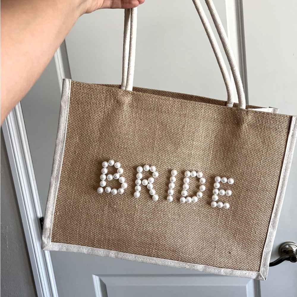 Pearl Lettering “BRIDE” Tote Bag